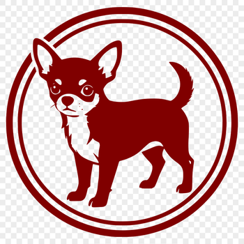 A simple illustration of a small dog breed known as a Chihuahua in a minimalist style.