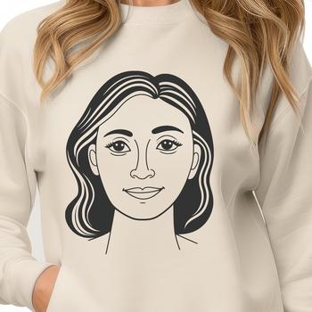 A detailed illustration of a woman's profile.