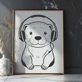 Illustrative otter graphic designed as a vector image.