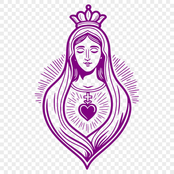 An outline illustration of the Immaculate Heart icon.
