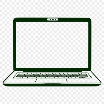 A computer with a flat-screen monitor and keyboard, depicted in vector design style.