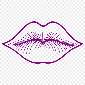 A detailed illustration of human lips in vector format.