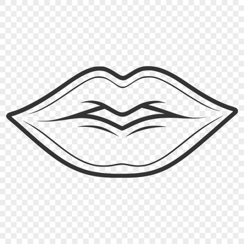 Anatomical illustration of human lips, suitable for vector art and design projects.