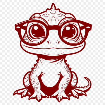 A cartoon lizard character wearing glasses, created as vector art.