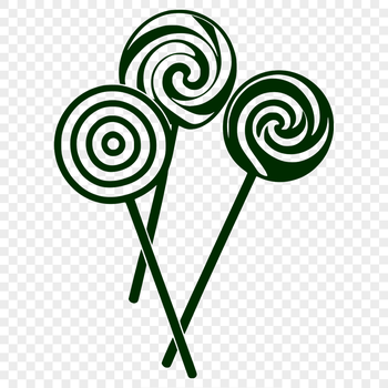 A vector graphic representation of a traditional candy lollipop.