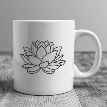 A stylized illustration of the lotus flower with symmetrical petals and center, suitable for vector art designs.