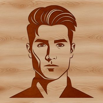A male figure represented in vector form for design and cutting purposes.