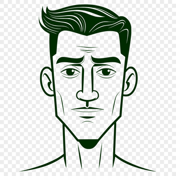 A high-quality illustration of a male figure in a neutral pose, suitable for digital design and printing.