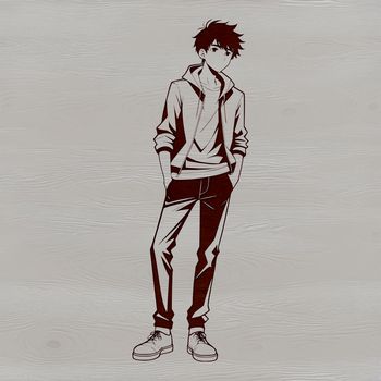 A male figure in simple design, suitable for vector art and cutting machine templates.
