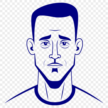 A clean-line drawing of a man created as an editable graphic.