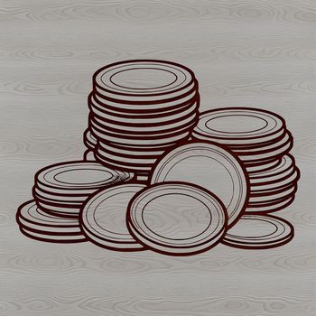 A set of high-resolution digital coins in various designs.