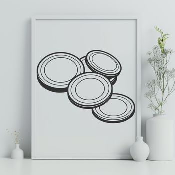 A set of digital coins in various denominations displayed in a vector format for design and crafting purposes.