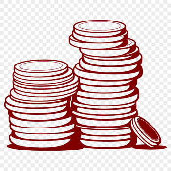 Illustrated vector image of various coins from around the world in a single design