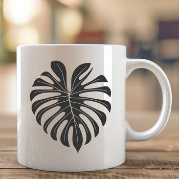 A detailed illustration of a Monstera leaf, suitable for vector design and printing.