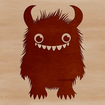 A cartoon-style monster character with bright colors and rounded features.