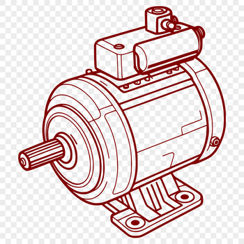 A detailed technical illustration of a motor with various components labeled.