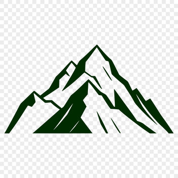 A digital illustration of a majestic mountain landscape with snow-capped peaks and rolling hills.