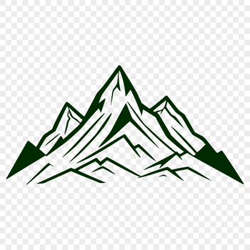 A digital illustration of a mountain landscape with 3D shading and texture.