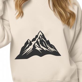 A digital representation of a mountain landscape created using vector graphics.