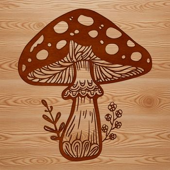 Vector illustration of a mushroom for graphic design and craft projects.