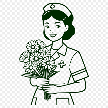 A female nurse depicted in a professional setting, suitable for vector design projects.