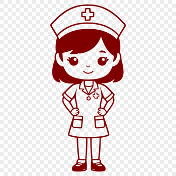 A female figure in nurse uniform standing full-body, representing the nursing profession.