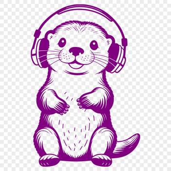 Illustration of a river otter in vector format, suitable for graphic design and digital art.