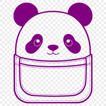 A cute and cuddly giant panda bear with distinctive black and white markings, ideal for vector designs or clip art.
