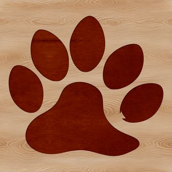 Illustrative clip art design featuring multiple animal paws arranged together.