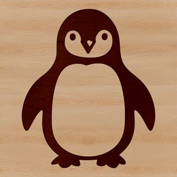 A simple line drawing of a cute penguin in a natural environment, suitable for various uses.