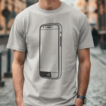 A digital illustration of a mobile phone with sleek design features.
