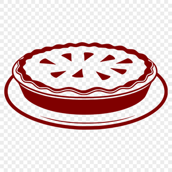 A digital illustration of a classic dessert pie in a circular shape.