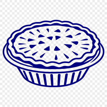A digital illustration of a sliceable pie, suitable for cutting machine designs or vector graphics.