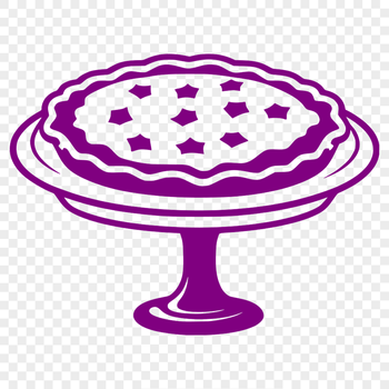 A graphic representation of a traditional dessert pie with a crust and fillings.