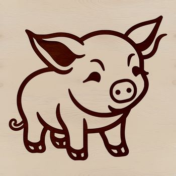A simple line drawing of a standing farm animal, suitable for various applications.