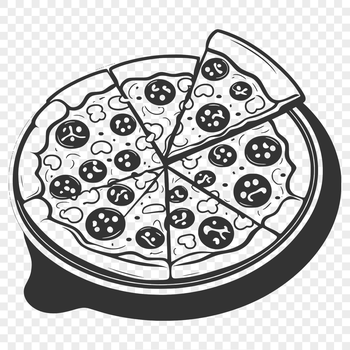 A detailed illustration of a pizza in vector format.