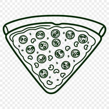 A digital illustration of a classic pizza with toppings, suitable for vector art projects.