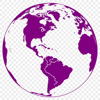 An illustration of the planet Earth in a 2D vector format.