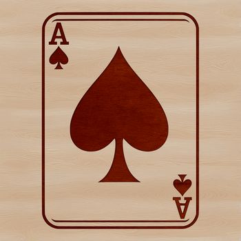 A set of playing cards with detailed illustrations, including the ace of spades.