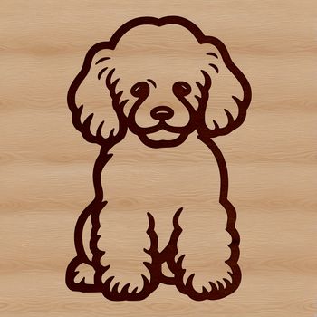 A simple line drawing of a cute sitting poodle, suitable for use in various design projects.