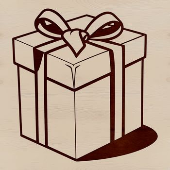 A simple 3D box design made up of various lines and shapes in a graphical vector format.