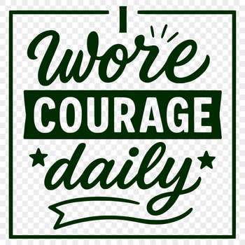 SVG graphic featuring inspirational survivor quotes for cancer awareness and support.