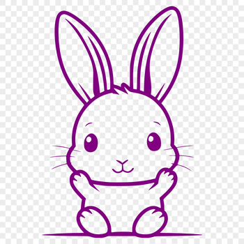 A cartoon rabbit sitting on its hind legs, depicted in vector format.