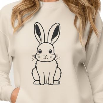 A sitting rabbit illustration designed as vector art.