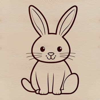 A simple vector illustration of a sitting rabbit in various poses.