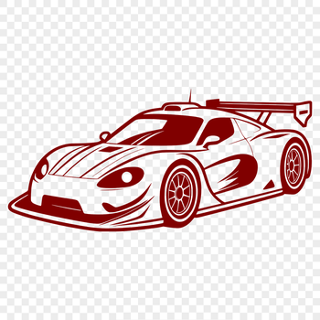 Illustrated racing car vector graphic design.