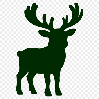 A realistic illustration of a reindeer in a festive holiday setting.