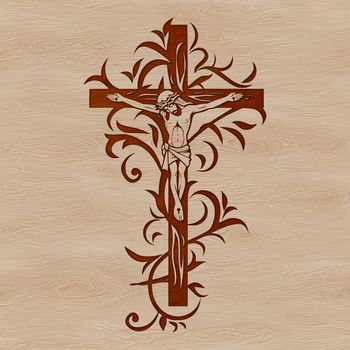 A simple illustration of a Christian crucifix, often used as a symbol in religious contexts.