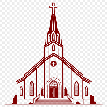A simple design of a Baptist church exterior with a steeple.