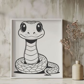 A detailed vector illustration of a snake in various poses.